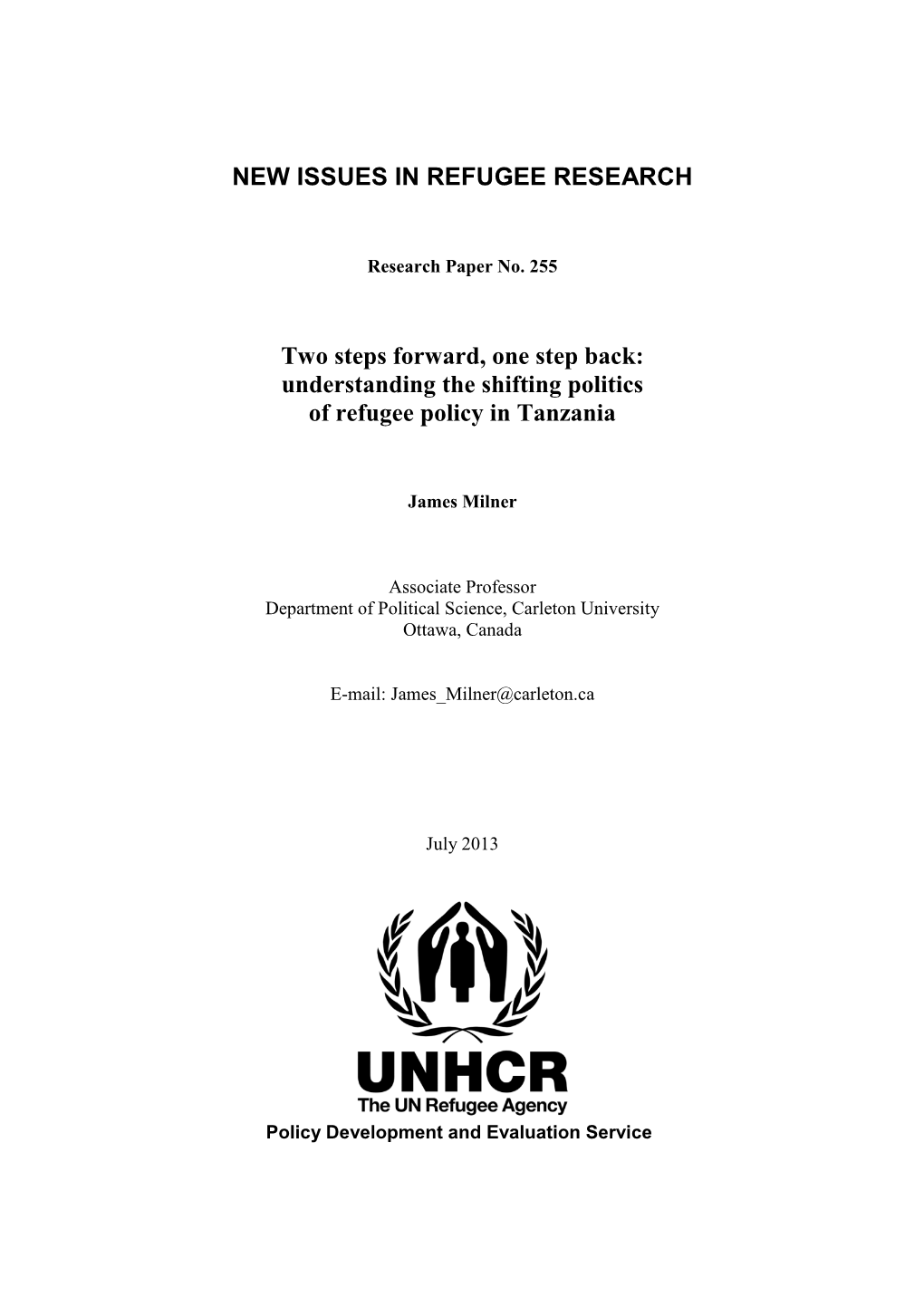 Understanding the Shifting Politics of Refugee Policy in Tanzania