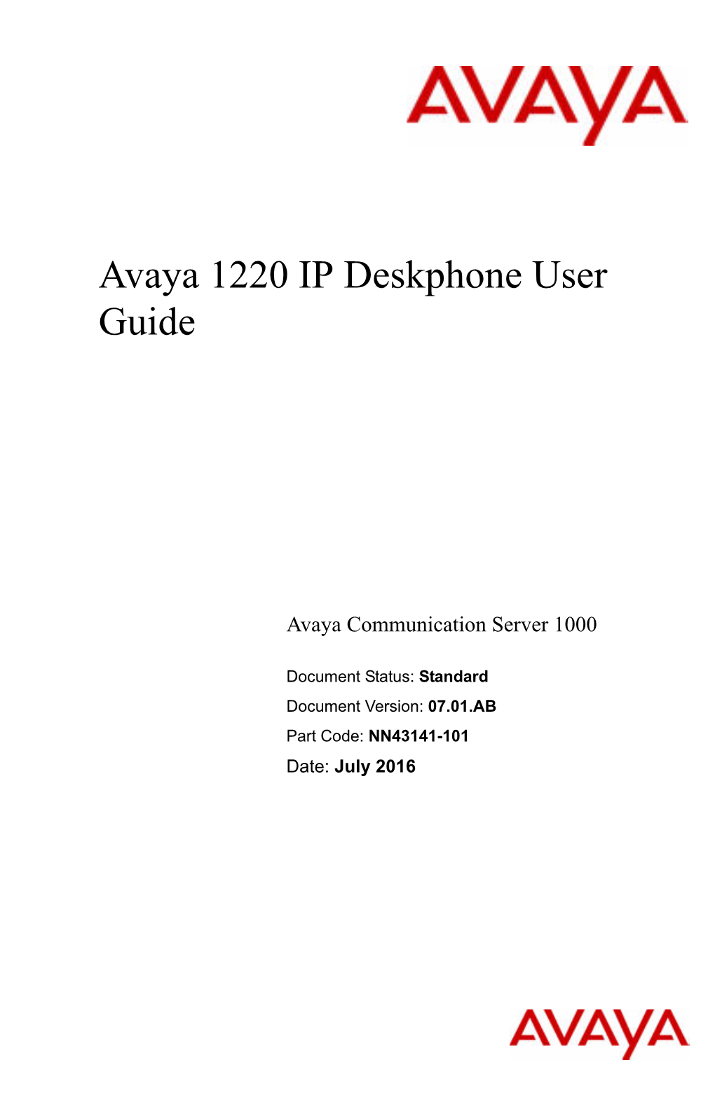 Avaya 1220 IP Deskphone User Guide