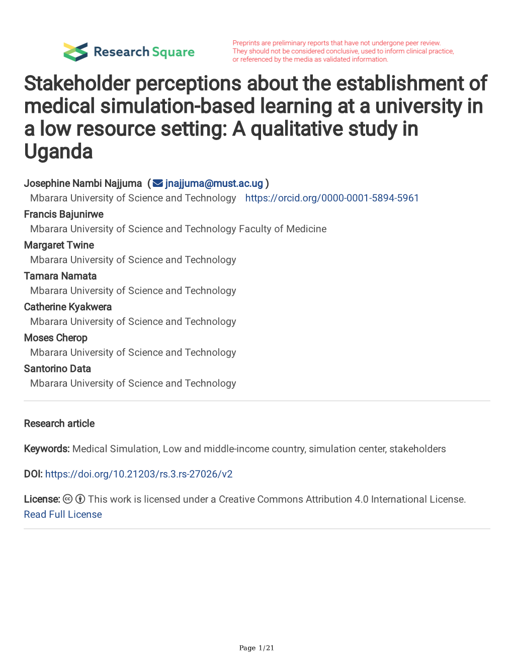 Stakeholder Perceptions About the Establishment of Medical Simulation-Based Learning at a University in a Low Resource Setting: a Qualitative Study in Uganda
