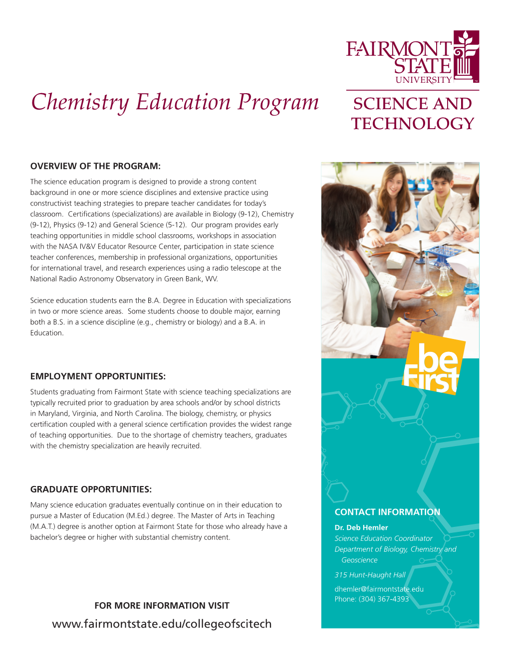 Chemistry Education Program SCIENCE and TECHNOLOGY