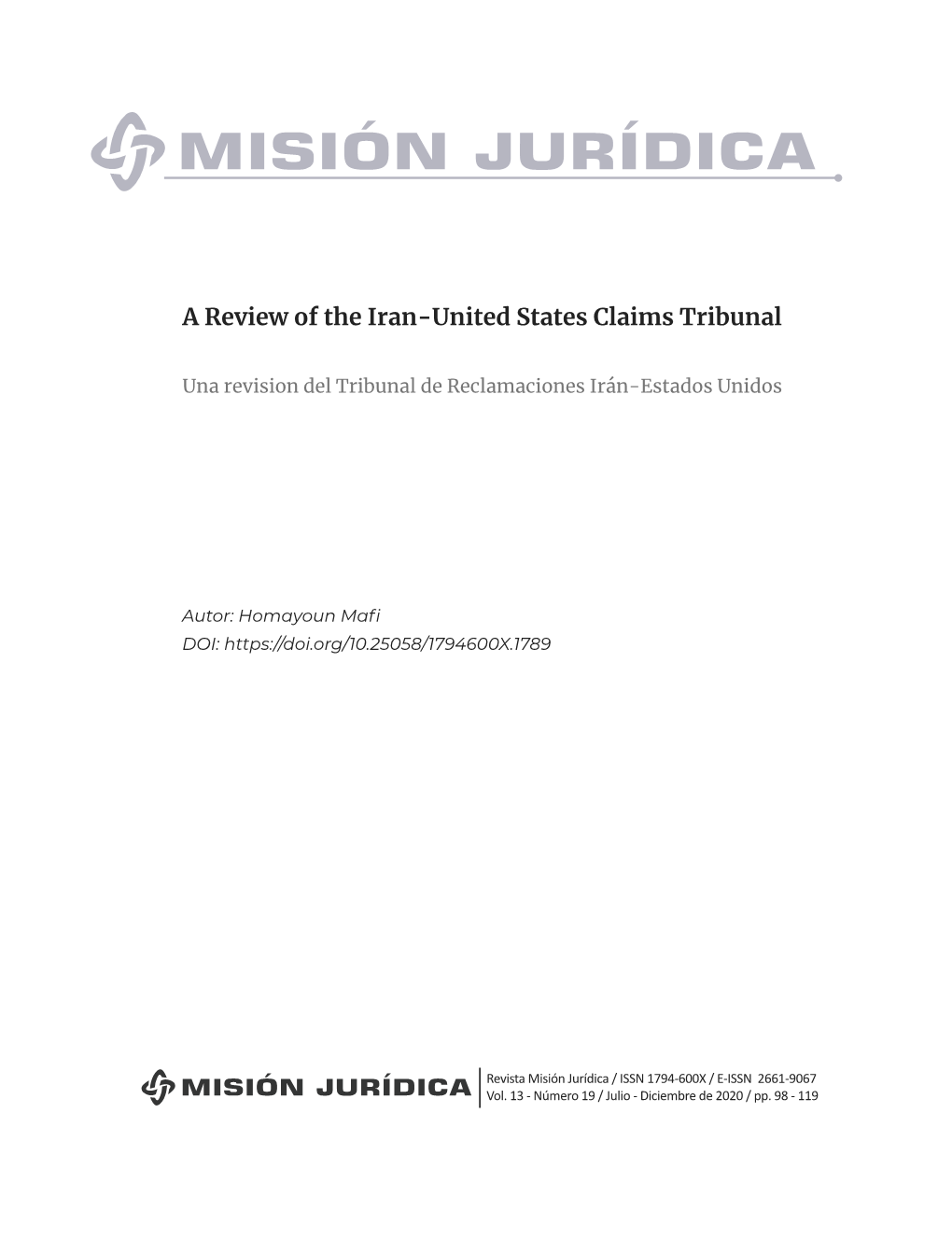 A Review of the Iran-United States Claims Tribunal