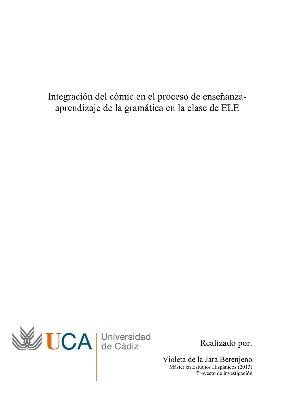 Aprendizaje De La Gramática En La Clase De ELE