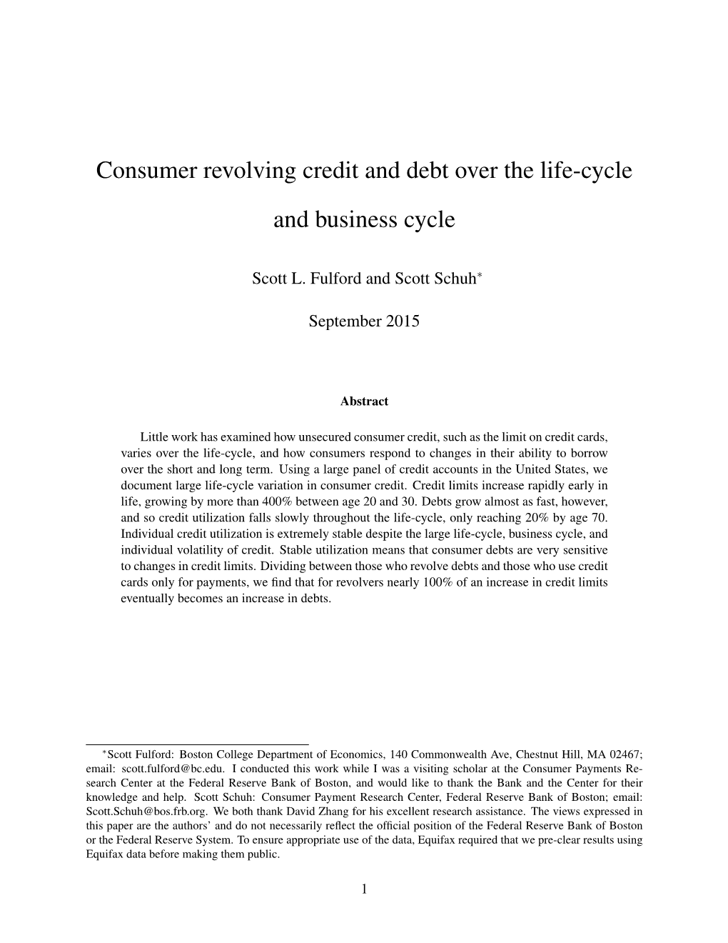 Consumer Revolving Credit and Debt Over the Life-Cycle and Business Cycle