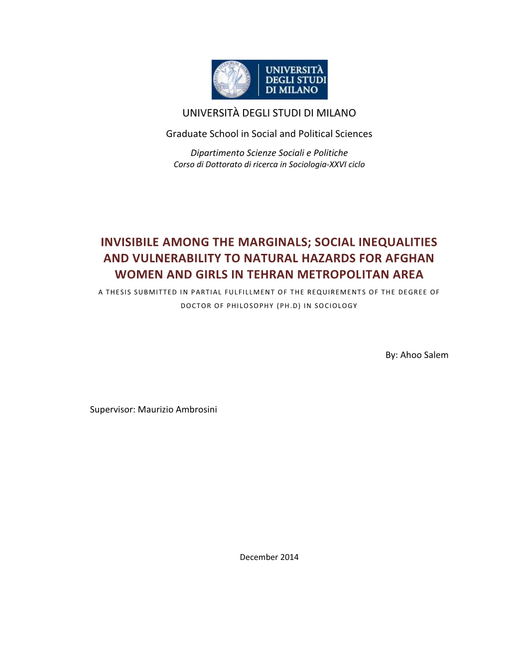 Social Inequalities and Vulnerability To