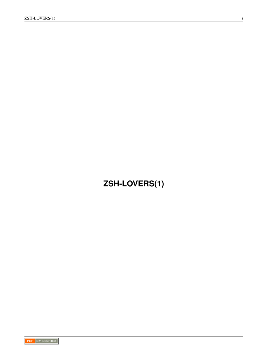 ZSH-LOVERS(1) I