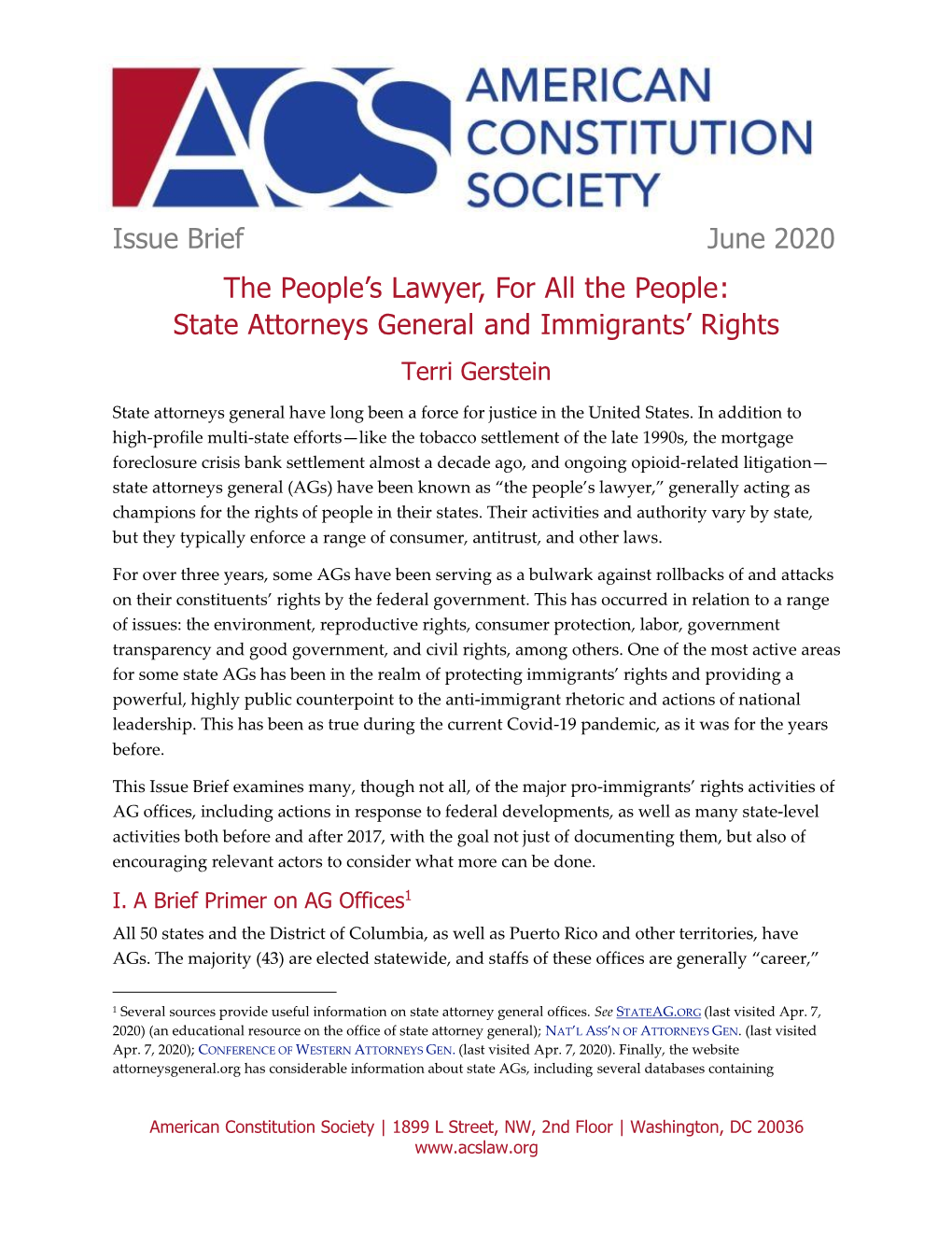 State Attorneys General and Immigrants' Rights