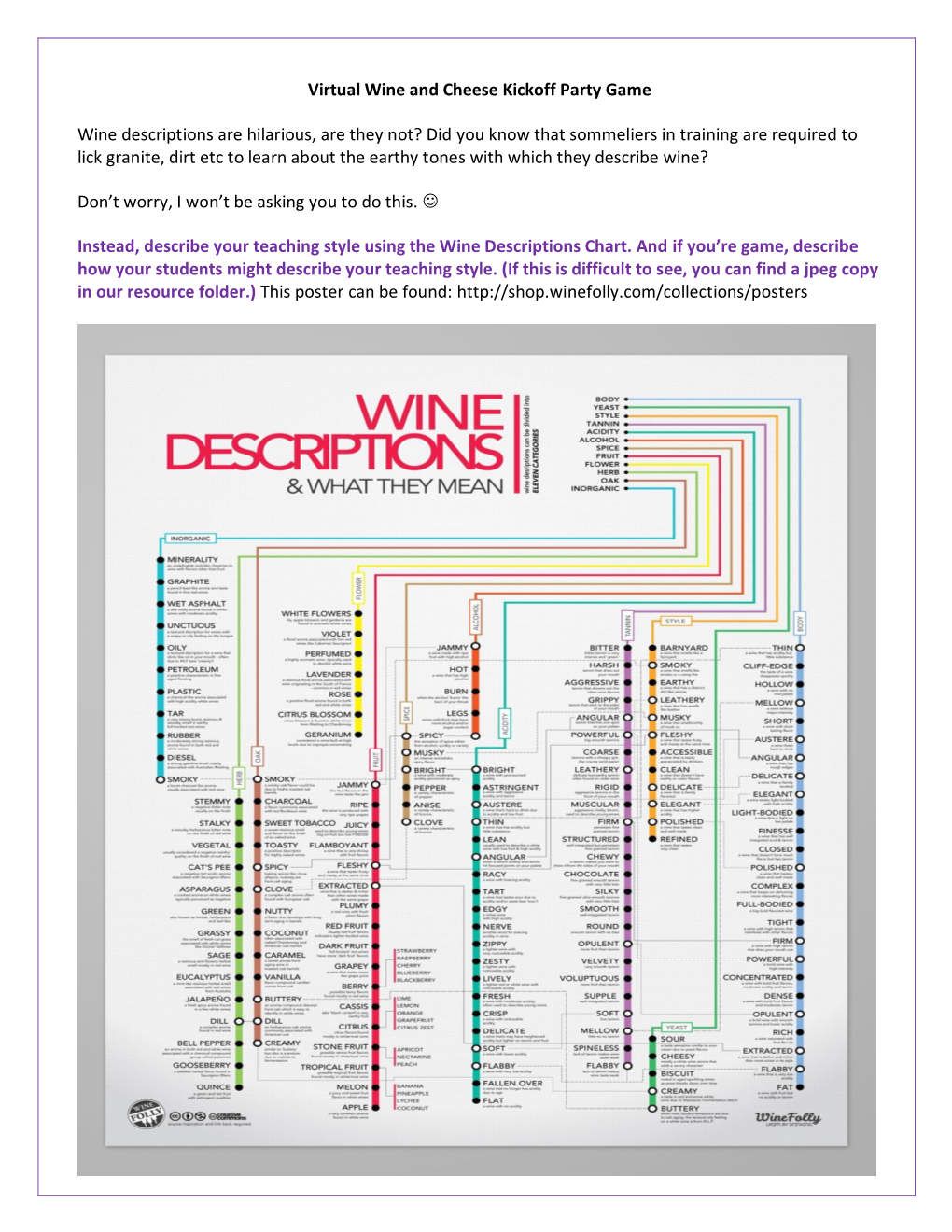 Virtual Wine and Cheese Kickoff Party Game Wine