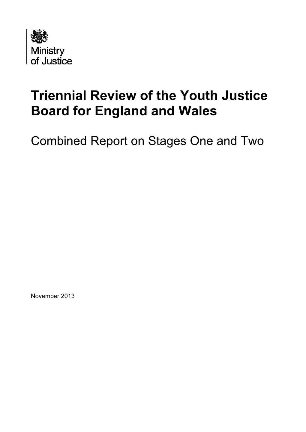 Triennial Review of the Youth Justice Board for England and Wales