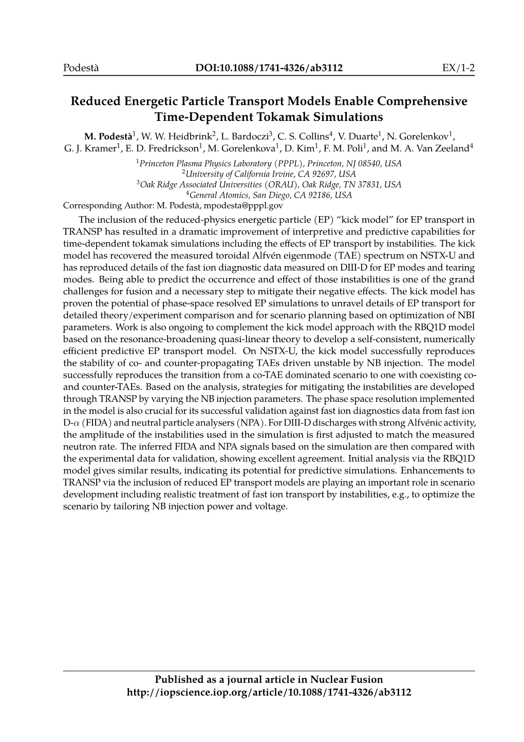 Reduced Energetic Particle Transport Models Enable Comprehensive Time-Dependent Tokamak Simulations M