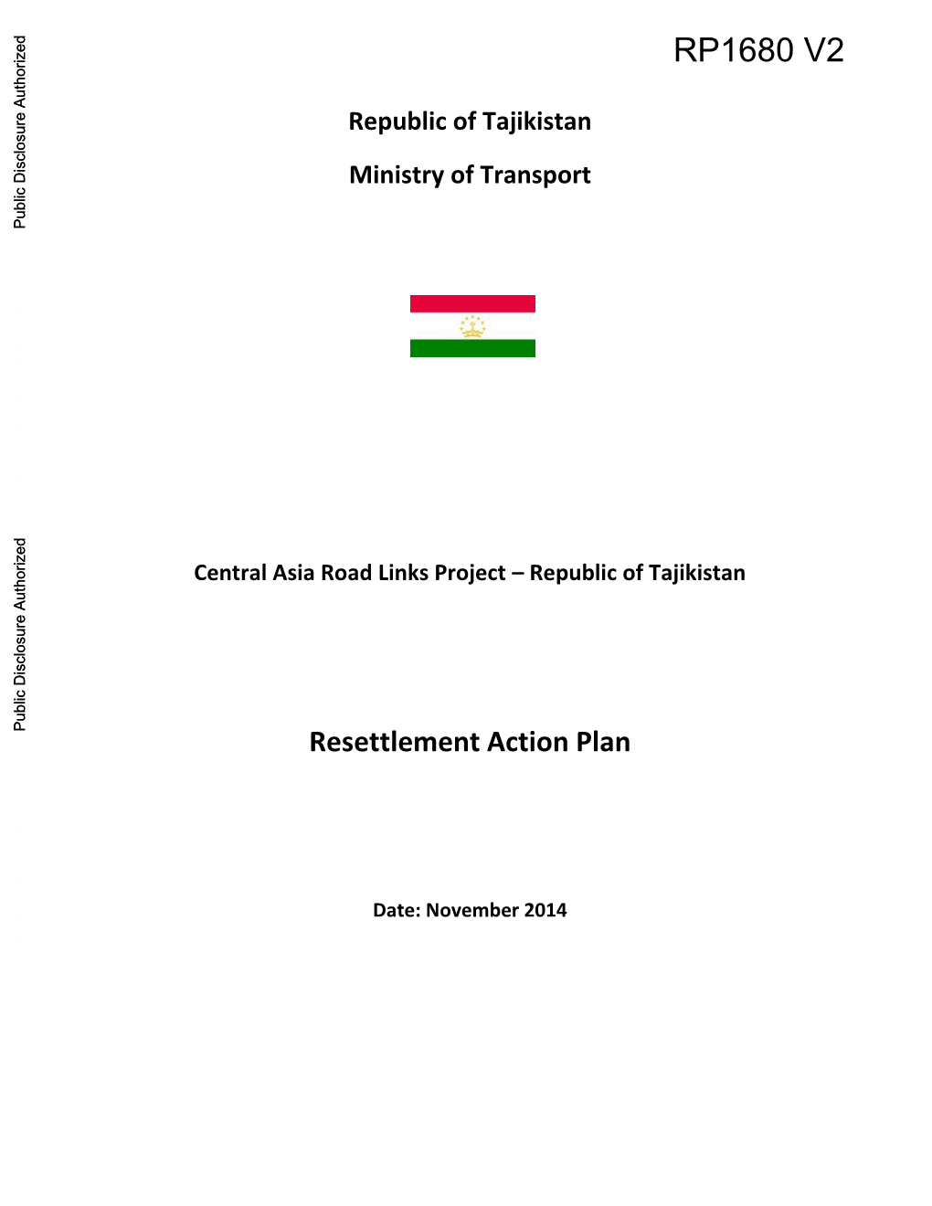Republic of Tajikistan Ministry of Transport
