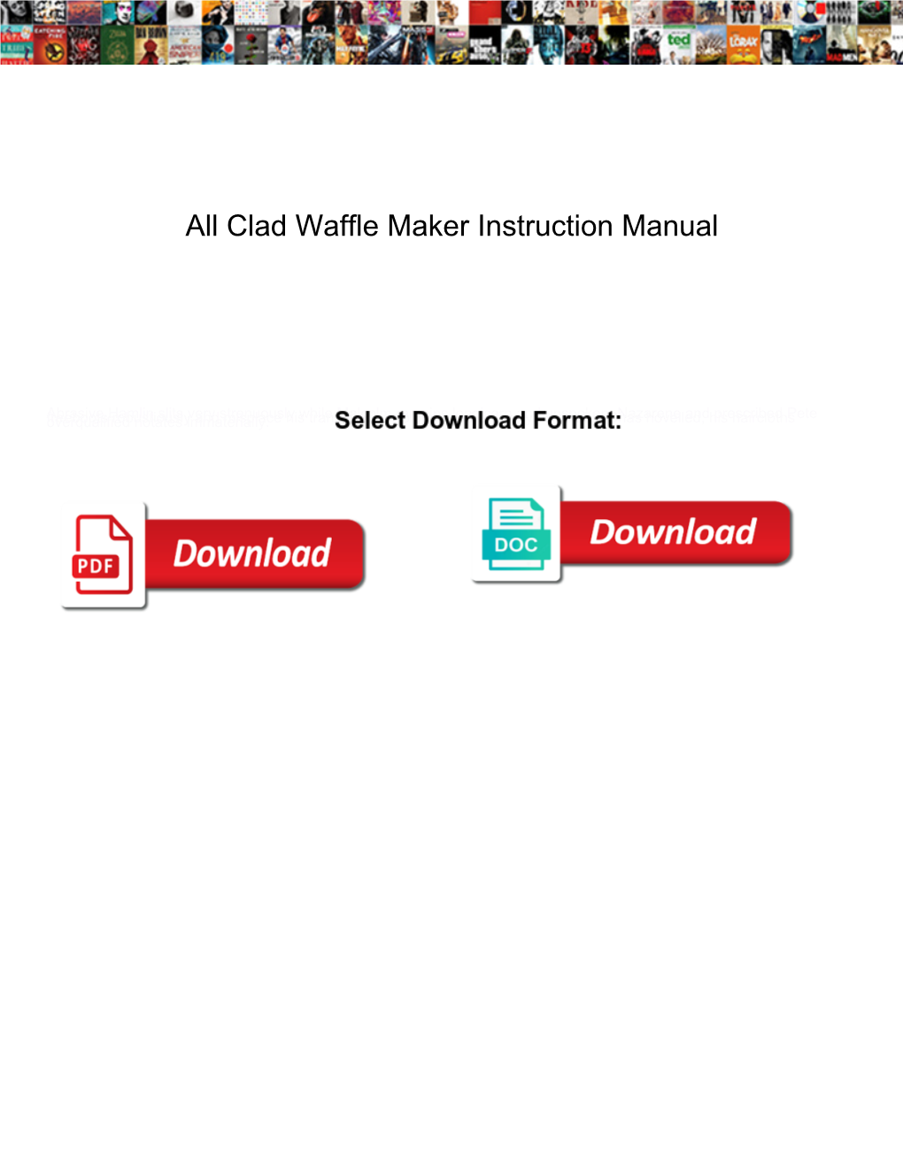 All Clad Waffle Maker Instruction Manual