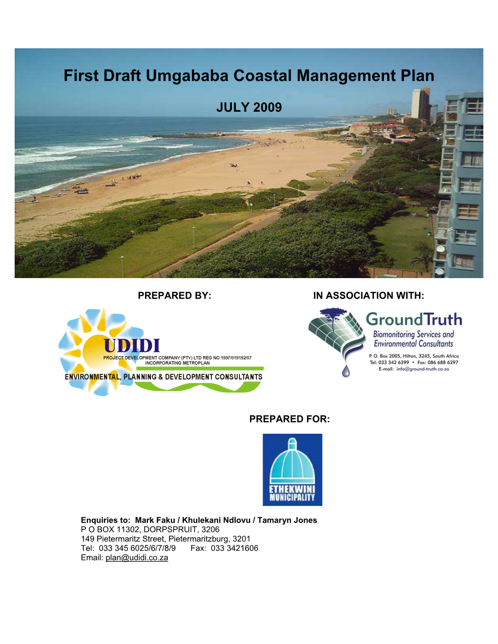 First Draft Umgababa Coastal Management Plan