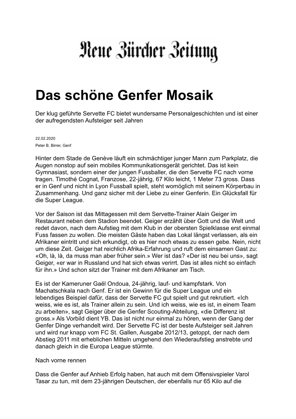 Das Schöne Genfer Mosaik