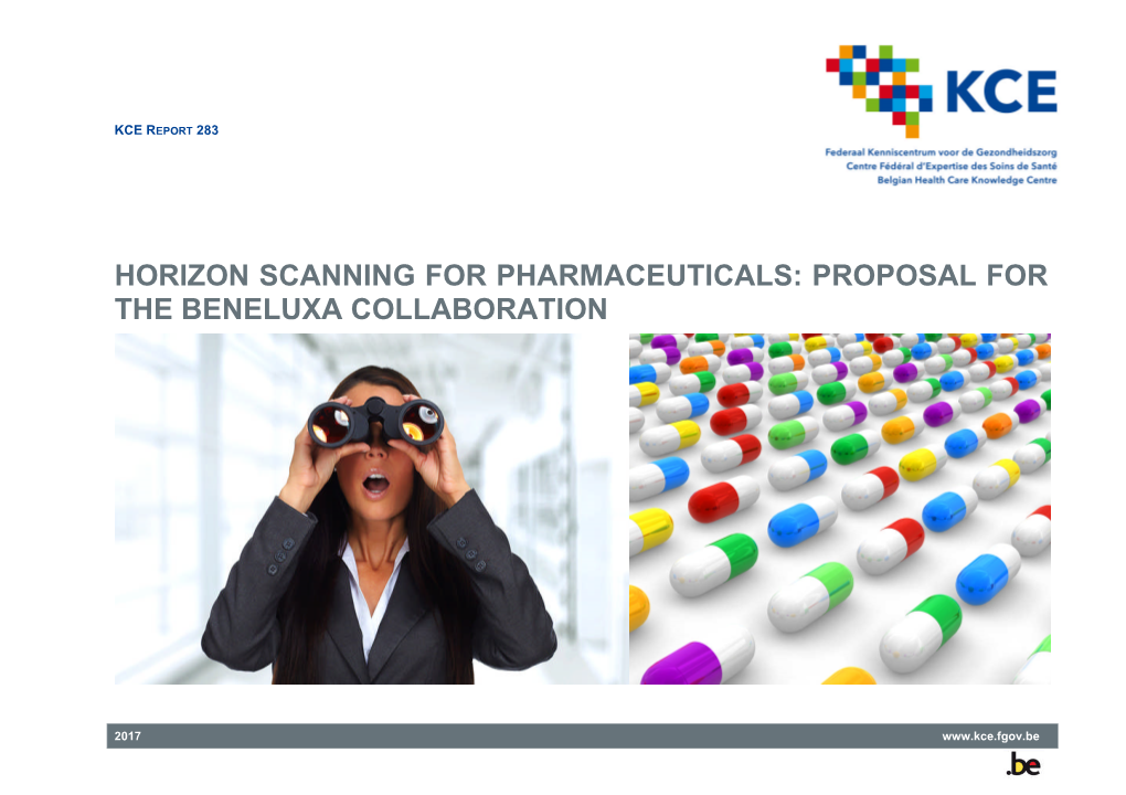 Horizon Scanning for Pharmaceuticals: Proposal for the Beneluxa Collaboration