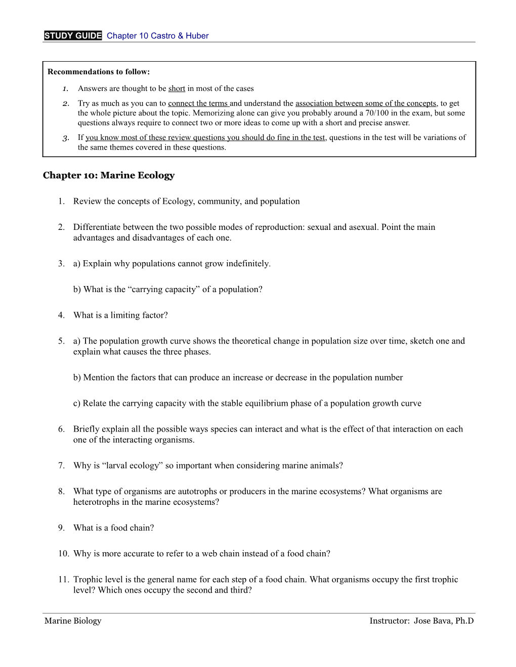 1. Review the Concepts of Ecology, Community, and Population