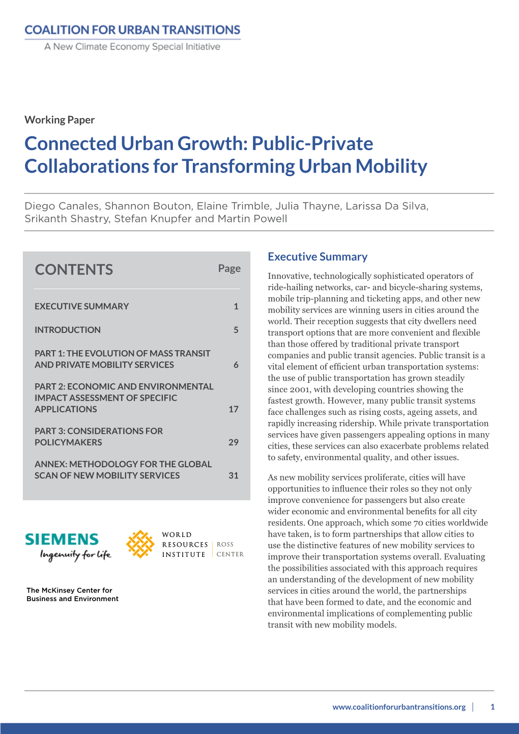 Connected Urban Growth: Public-Private Collaborations for Transforming Urban Mobility