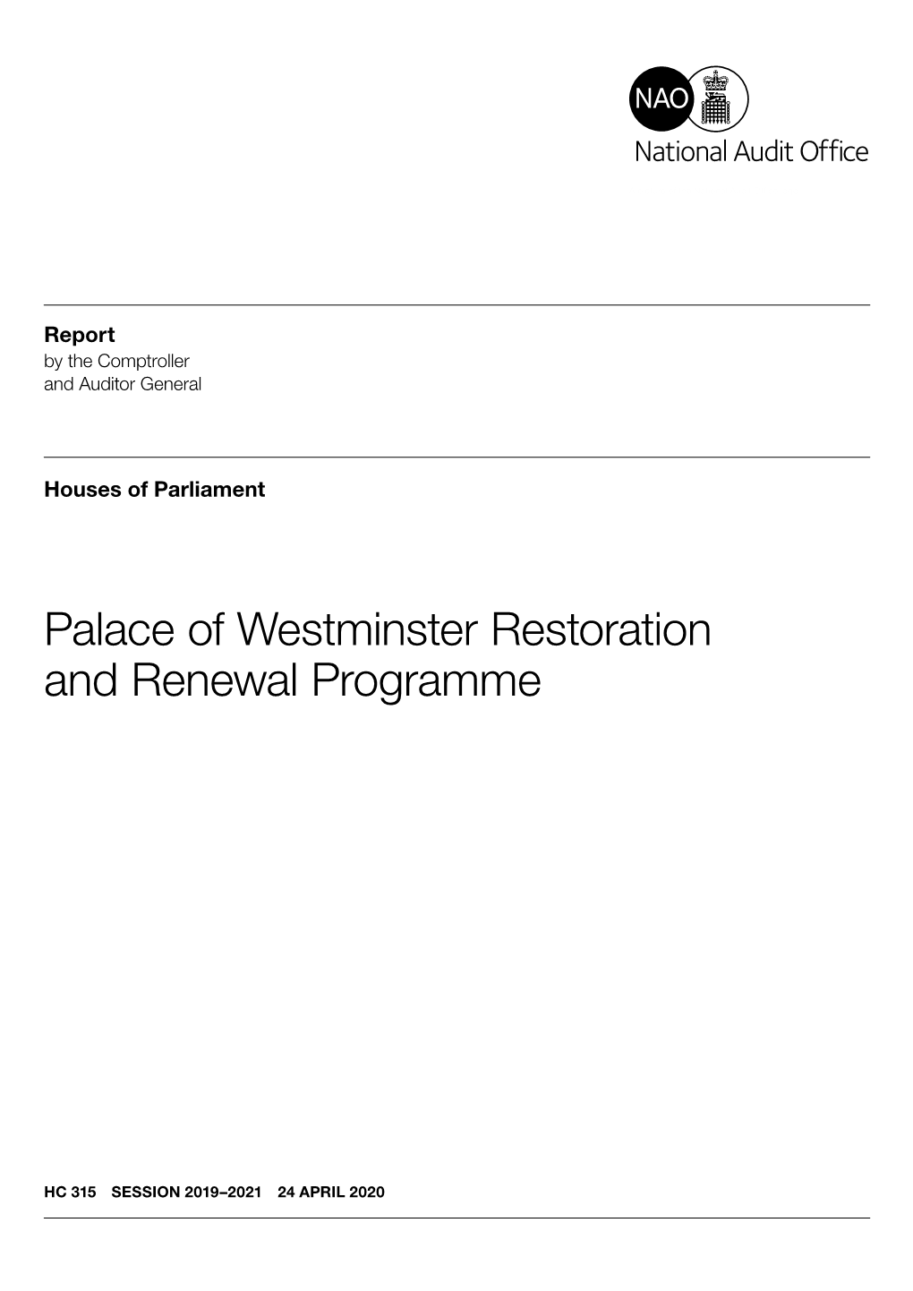 Palace of Westminster Restoration and Renewal Programme