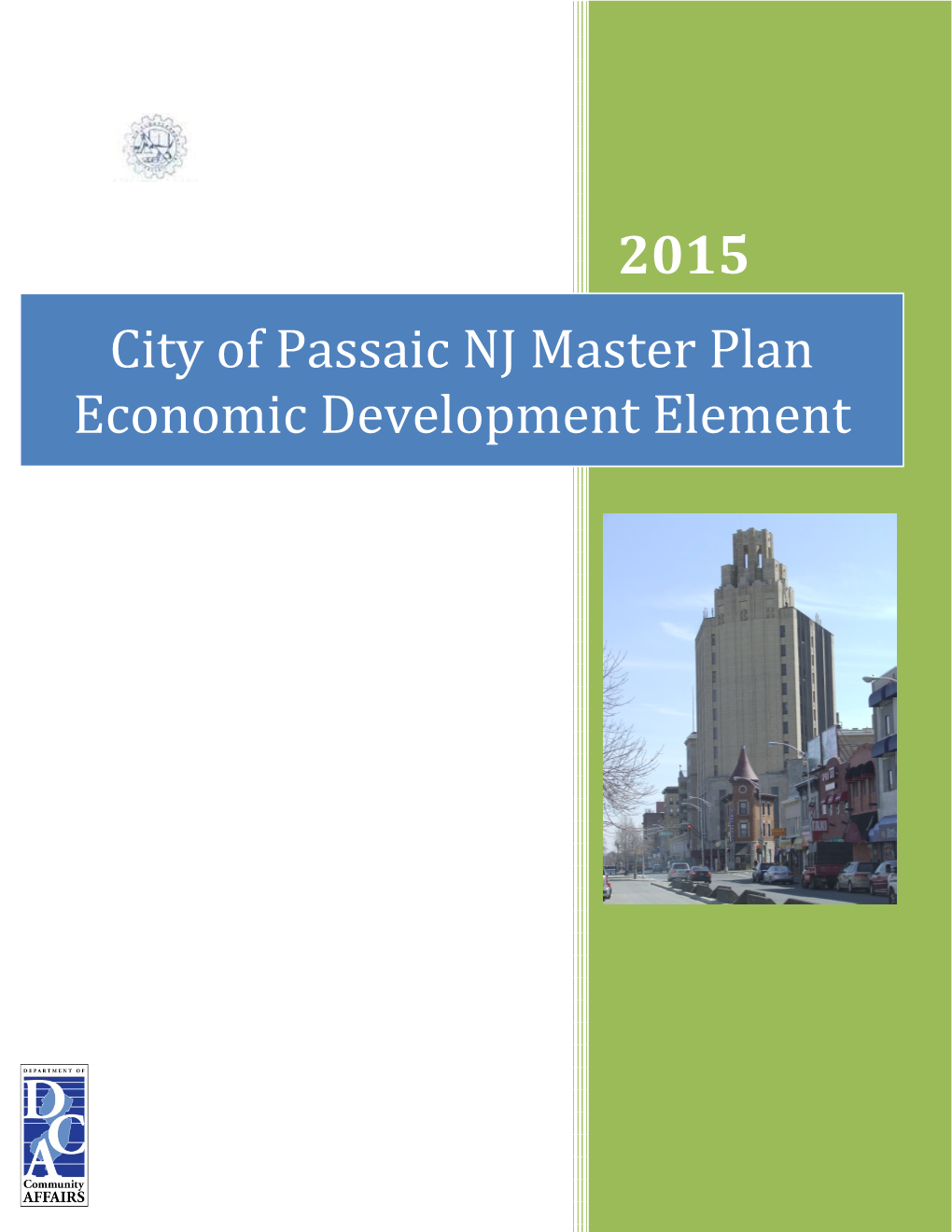 2015 City of Passaic NJ Master Plan Economic Development Element