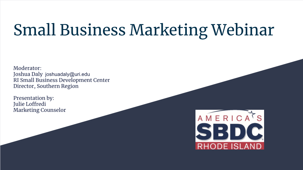 Small Business Marketing Webinar
