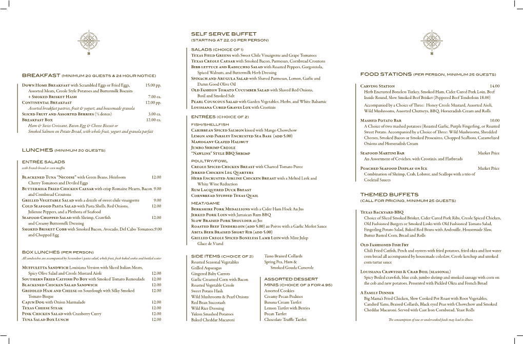 View Catering Menu