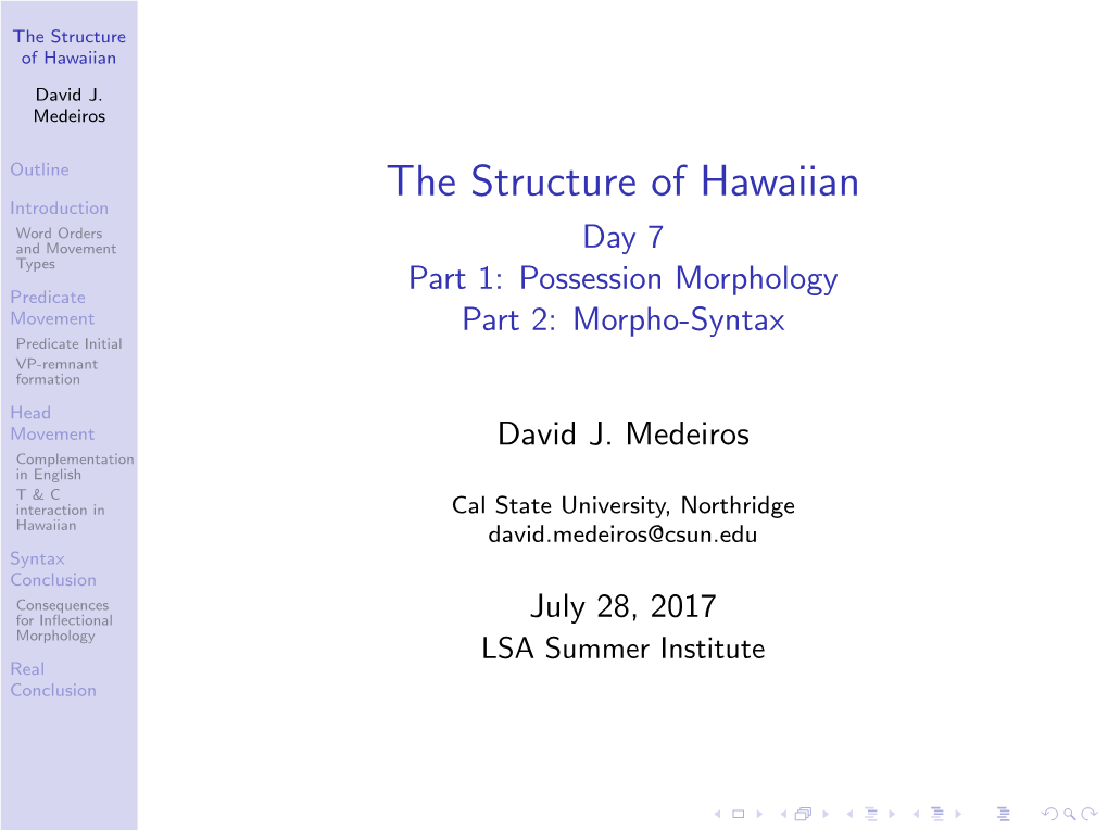 The Structure of Hawaiian