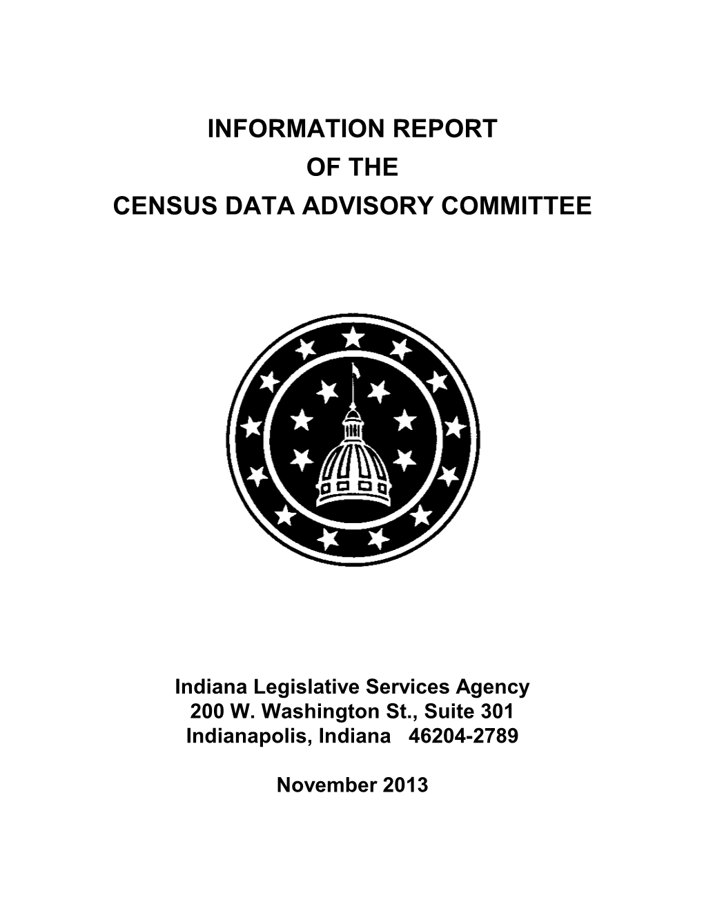 Information Report of the Census Data Advisory Committee