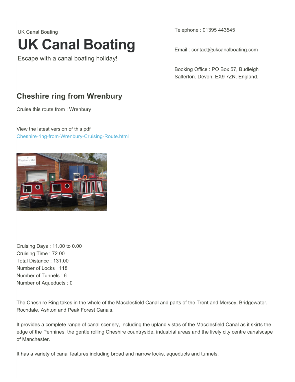 Cheshire Ring from Wrenbury | UK Canal Boating