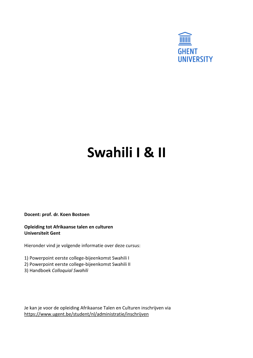 Colloquial Swahili