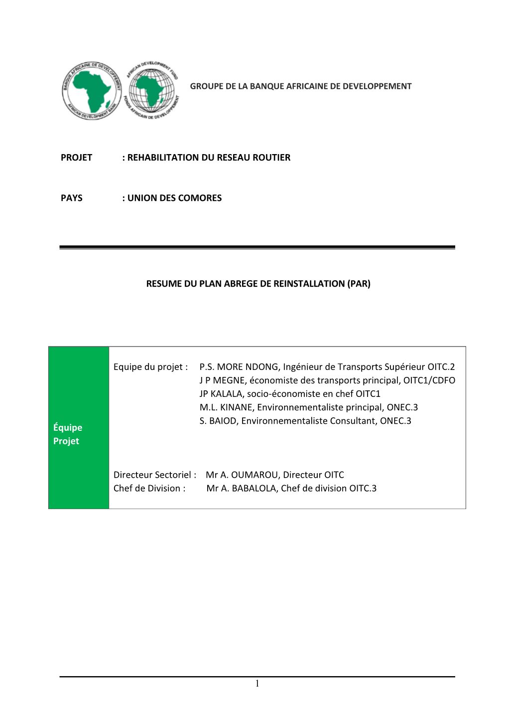 Comores Resume PAR 071016.Docx