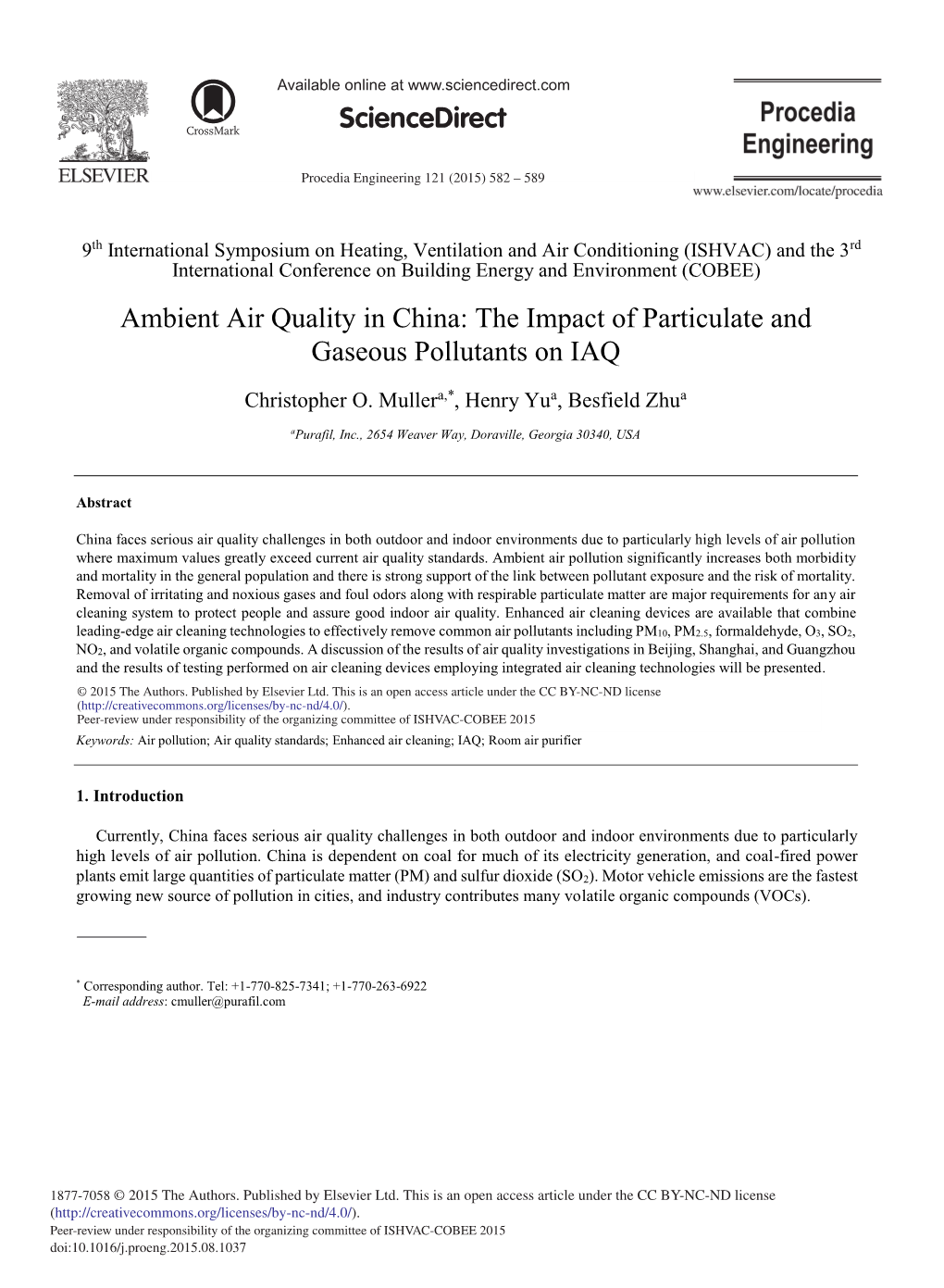The Impact of Particulate and Gaseous Pollutants on IAQ