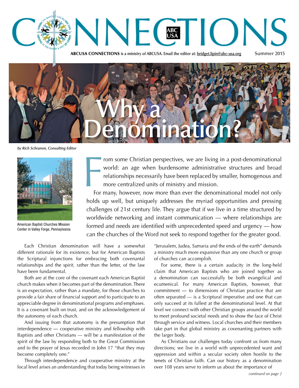 Why a Denomination? by Rich Schramm, Consulting Editor