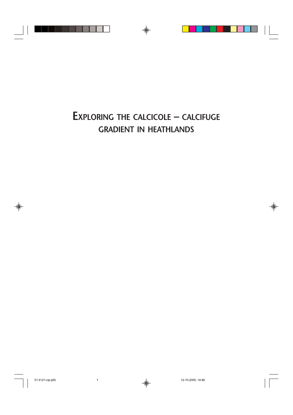 Exploring the Calcicole – Calcifuge Gradient in Heathlands
