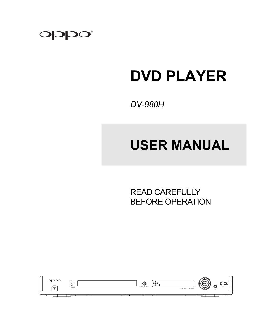 DV-980H User Manual
