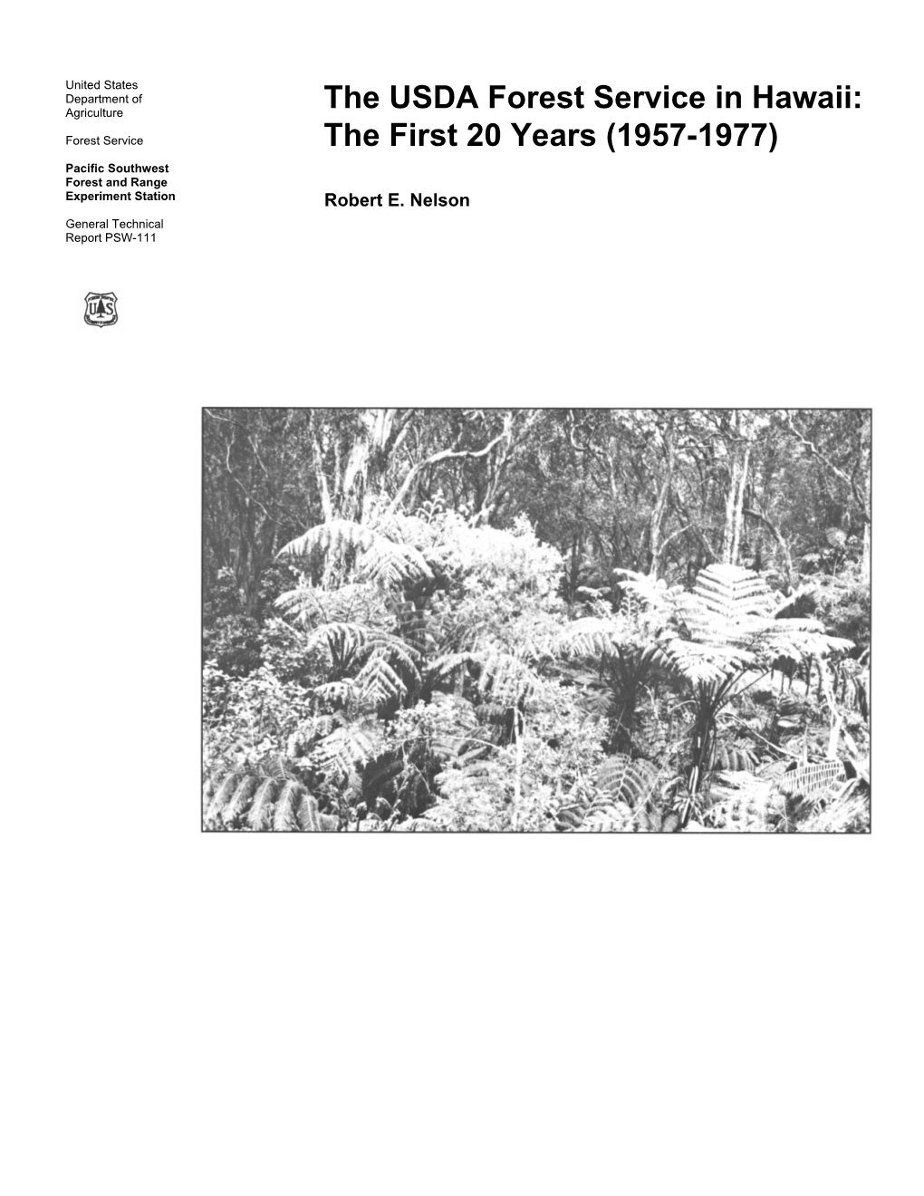 The USDA Forest Service in Hawaii: the First 20 Years (1957-1977)