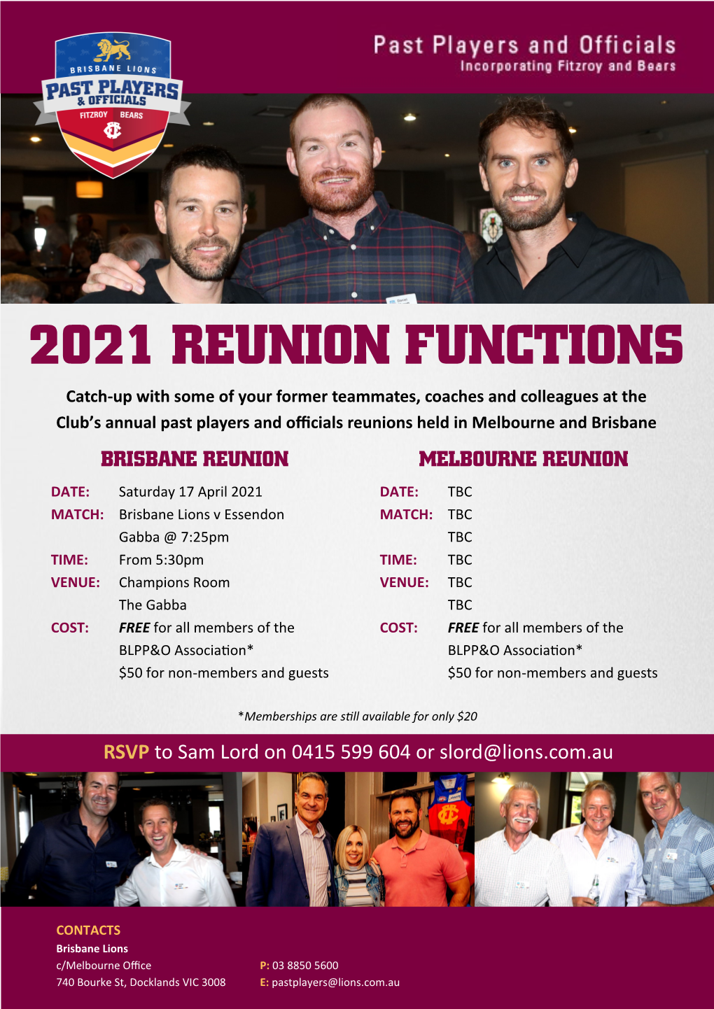 2021 Reunion Functions