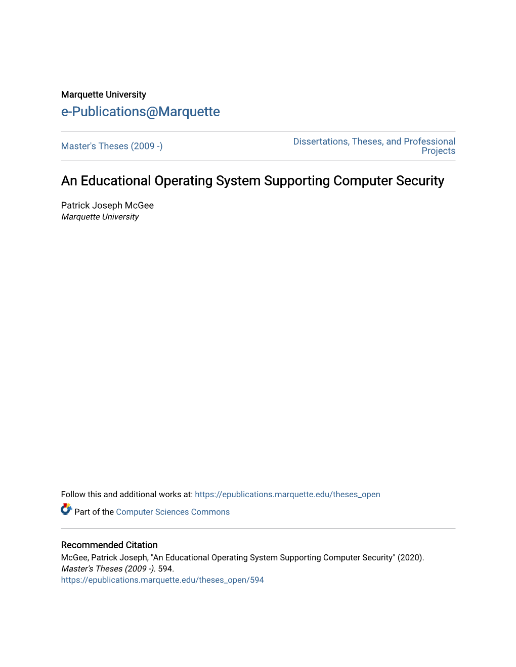 An Educational Operating System Supporting Computer Security