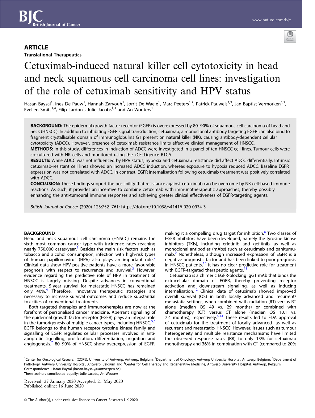 Cetuximab-Induced Natural Killer Cell Cytotoxicity in Head and Neck