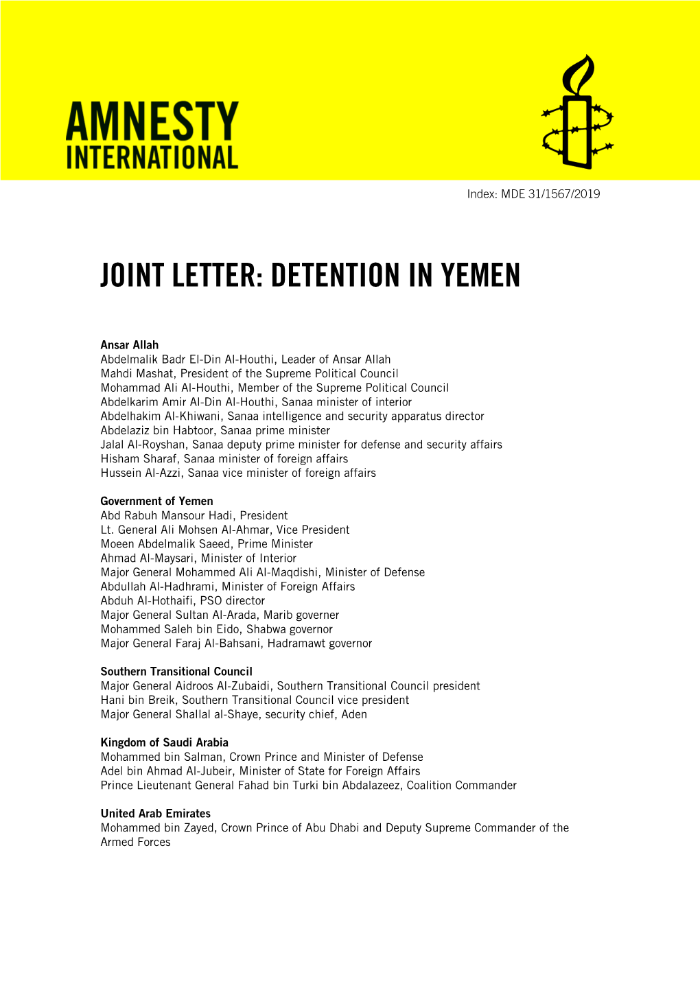 Detention in Yemen