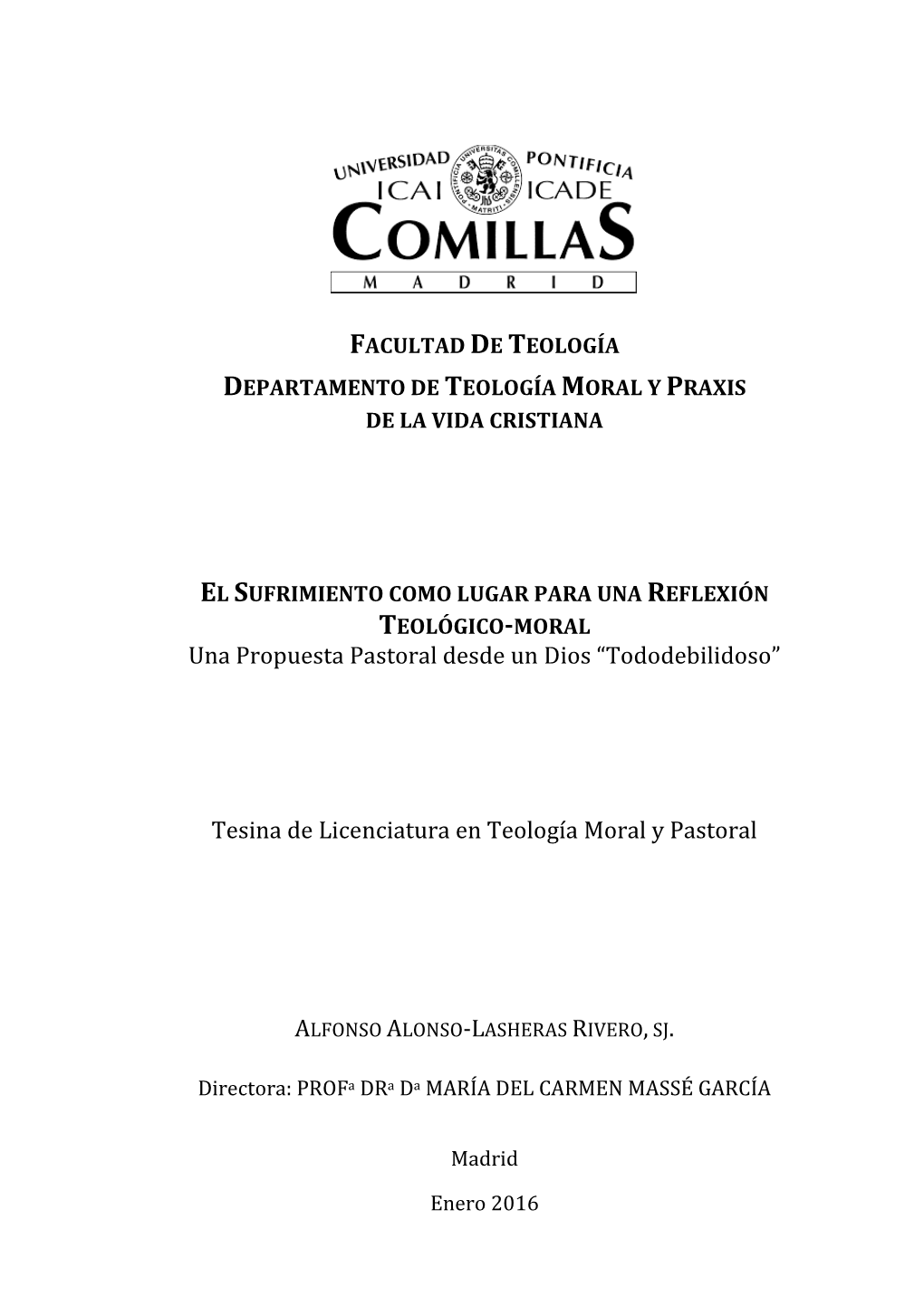 Tesina De Licenciatura En Teología Moral Y Pastoral