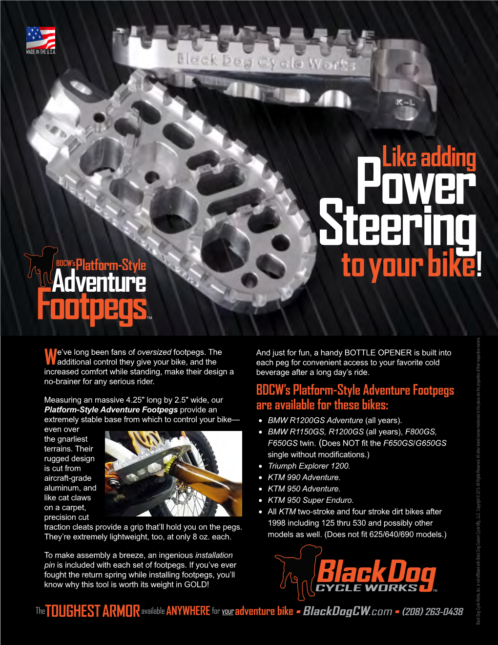 BDCW Platform Footpegs Catalog