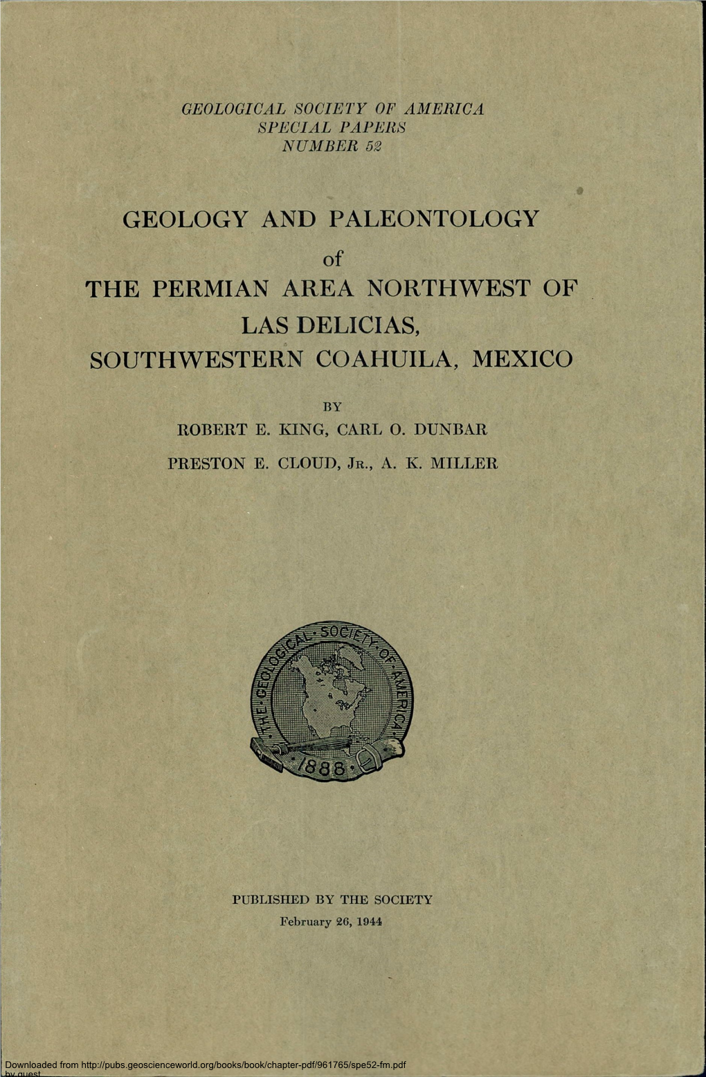 Geology and Paleontology the Permian Area