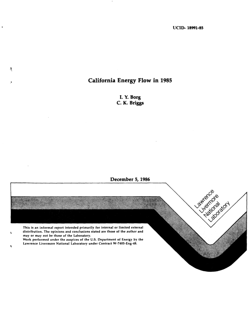 California Energy Flow in 1985