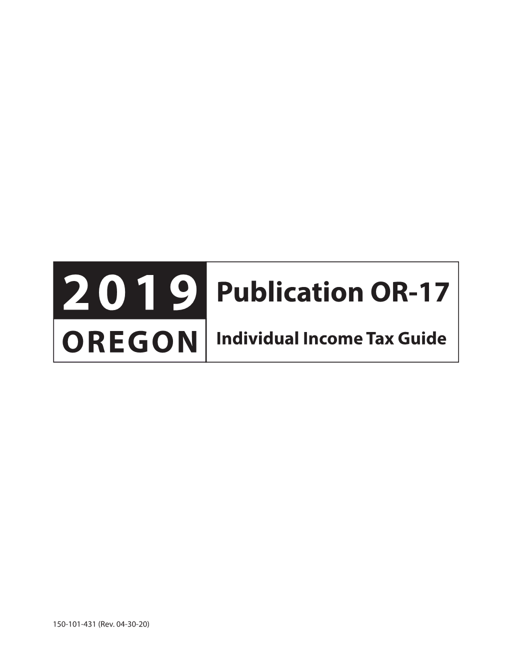 Publication OR-17, Oregon Individual Income Tax Guide