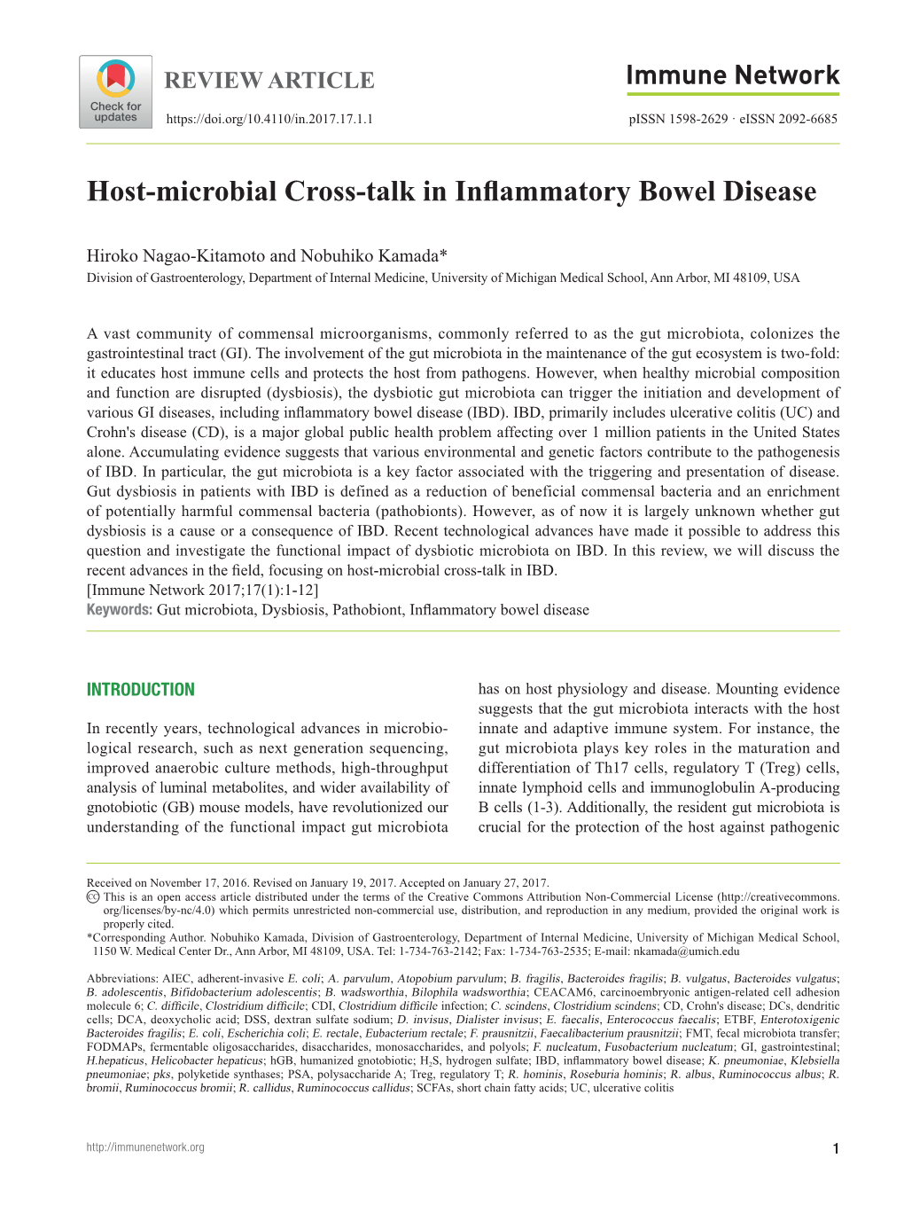 Host-Microbial Cross-Talk in Inflammatory Bowel Disease