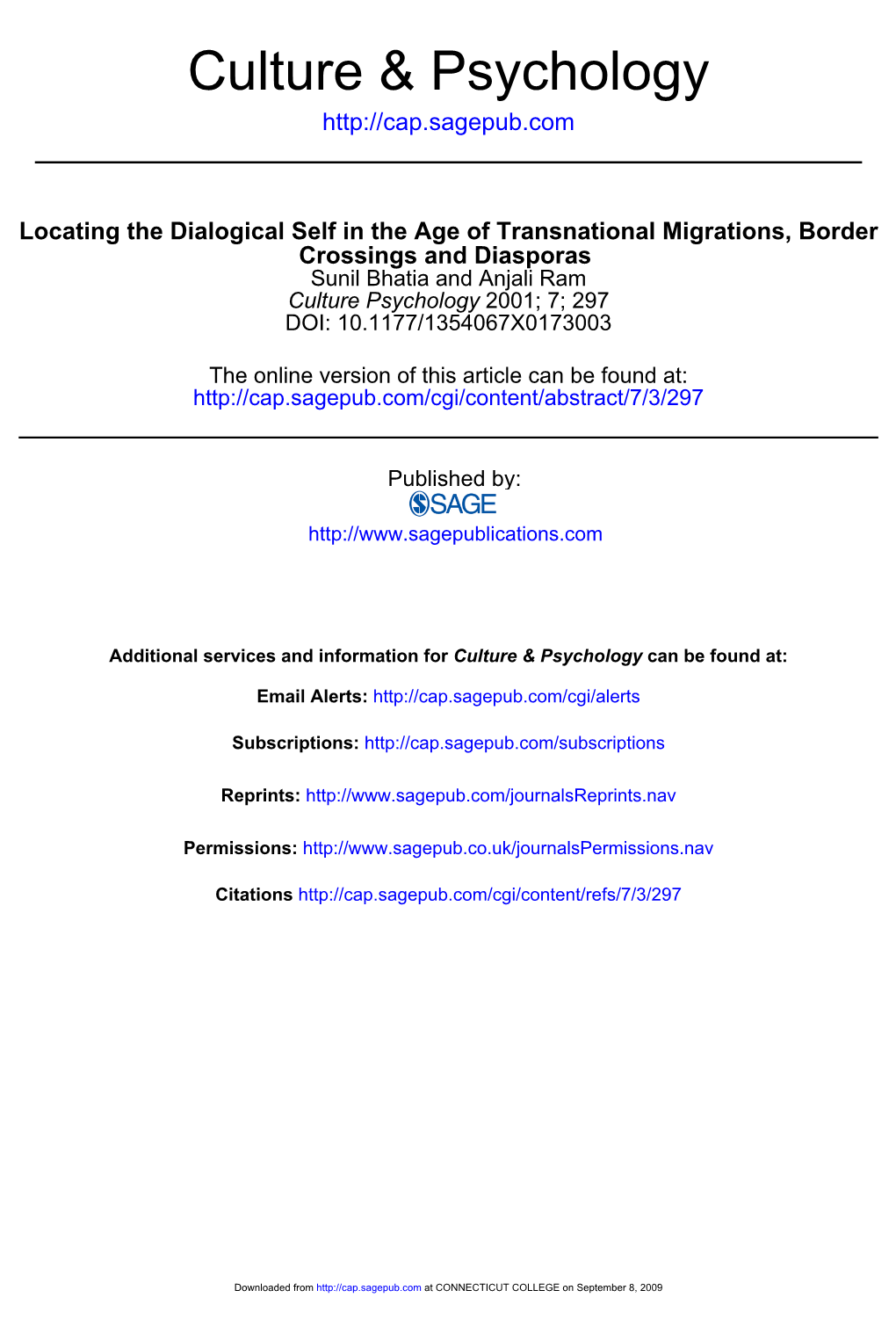Bhati and Ram Locating the Dialogical Self.Pdf