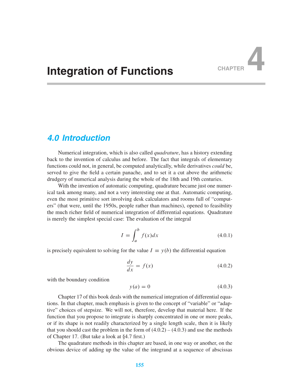 Integration of Functions CHAPTER 4
