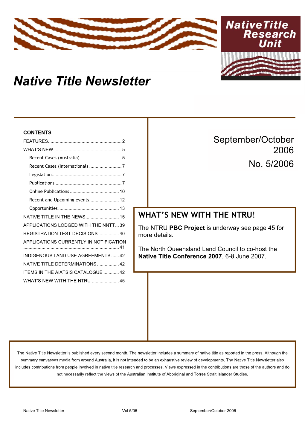 Native Title Newsletter