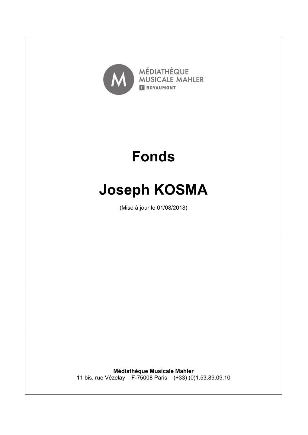 Fonds Joseph Kosma 2