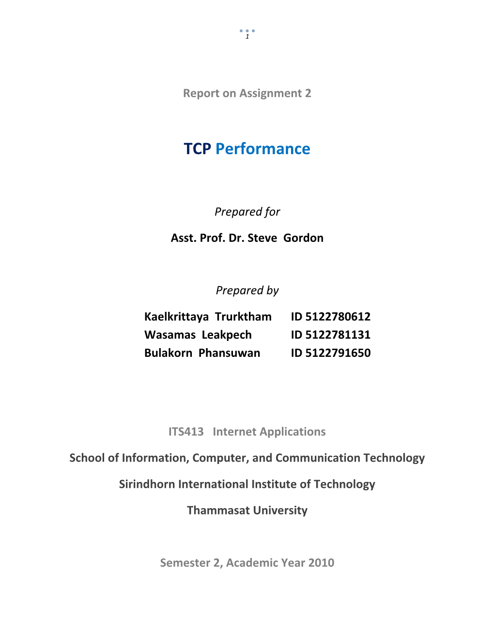 TCP Performance