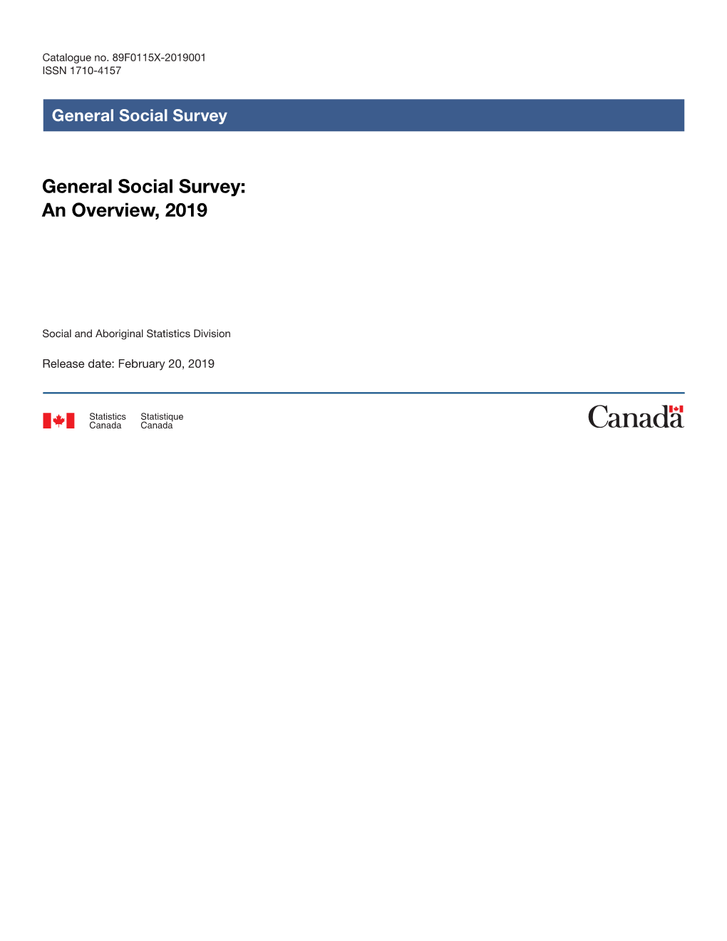 General Social Survey: an Overview, 2019